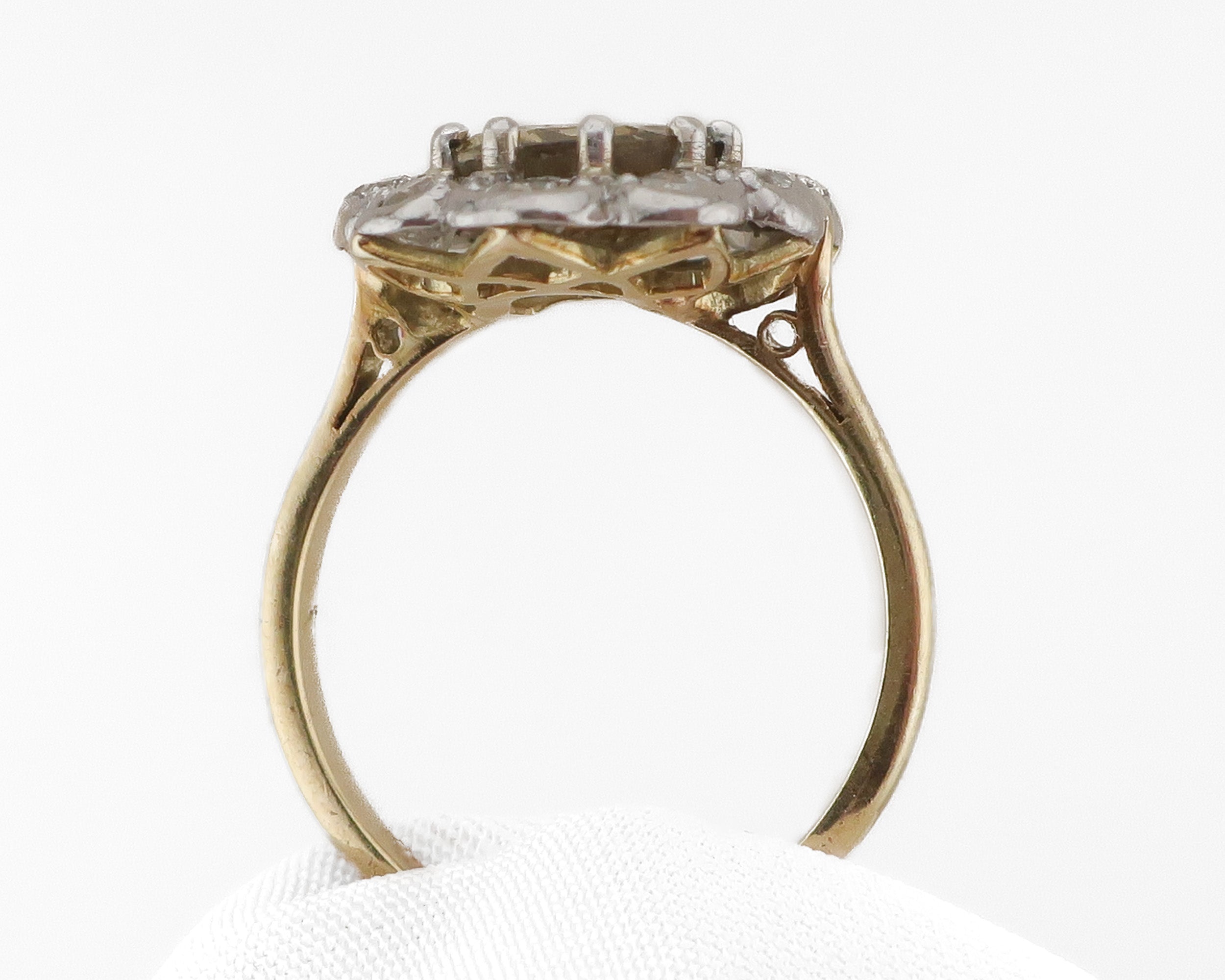 Edwardian Alexandrite & Diamond Halo Ring