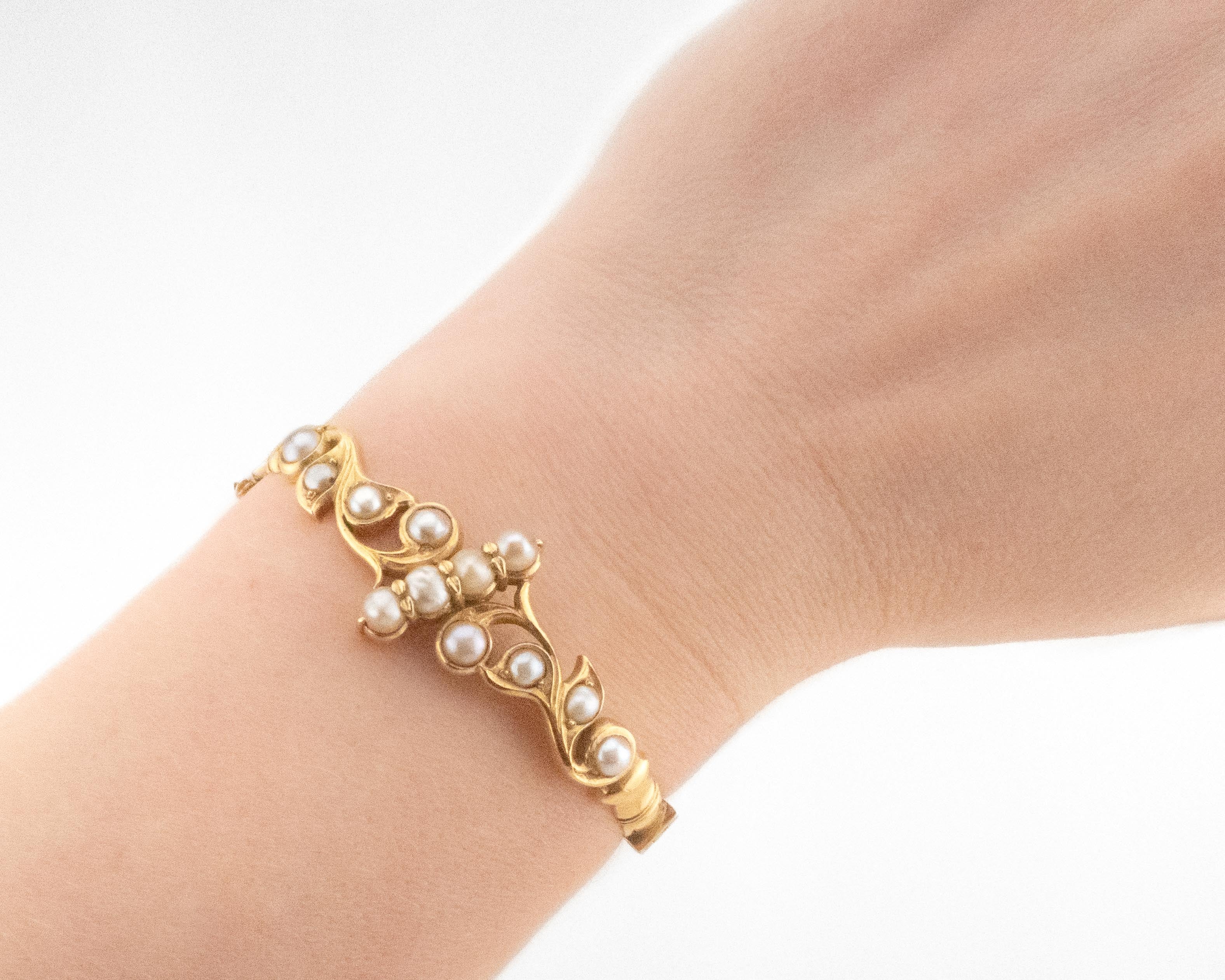Victorian 18KT Pearl Bangle
