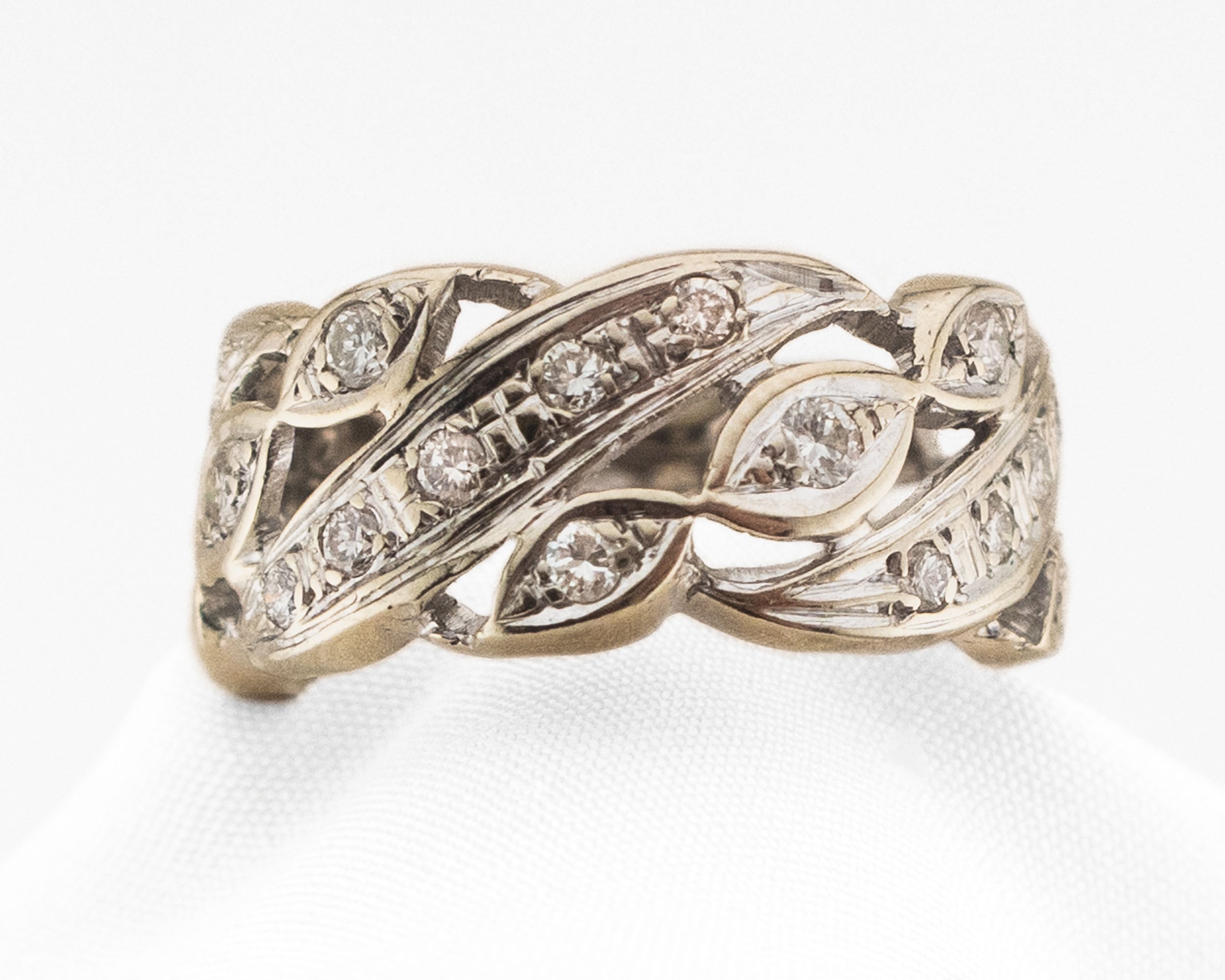Midcentury Diamond Openwork Eternity Band
