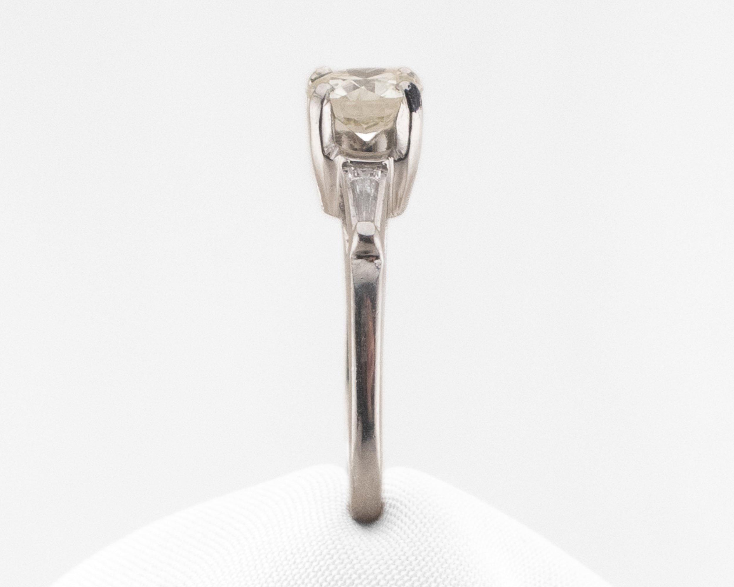 Midcentury Diamond Ring with Baguettes