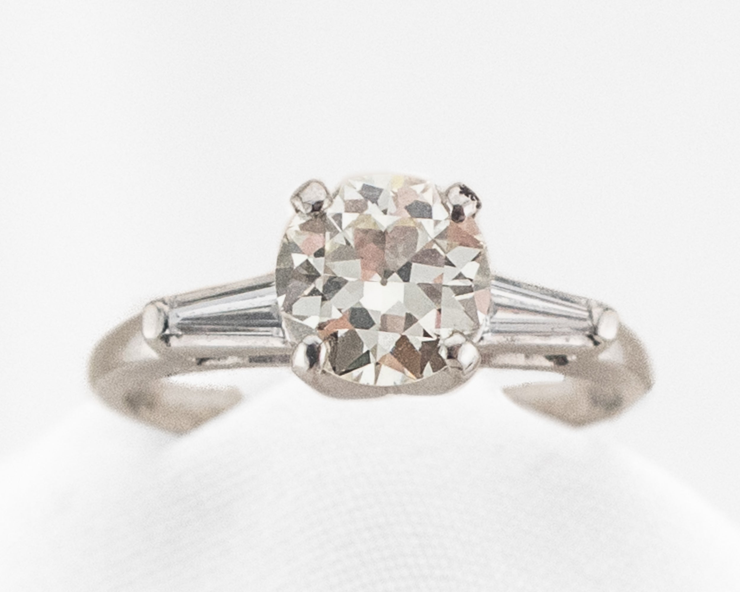 Midcentury Diamond Ring with Baguettes