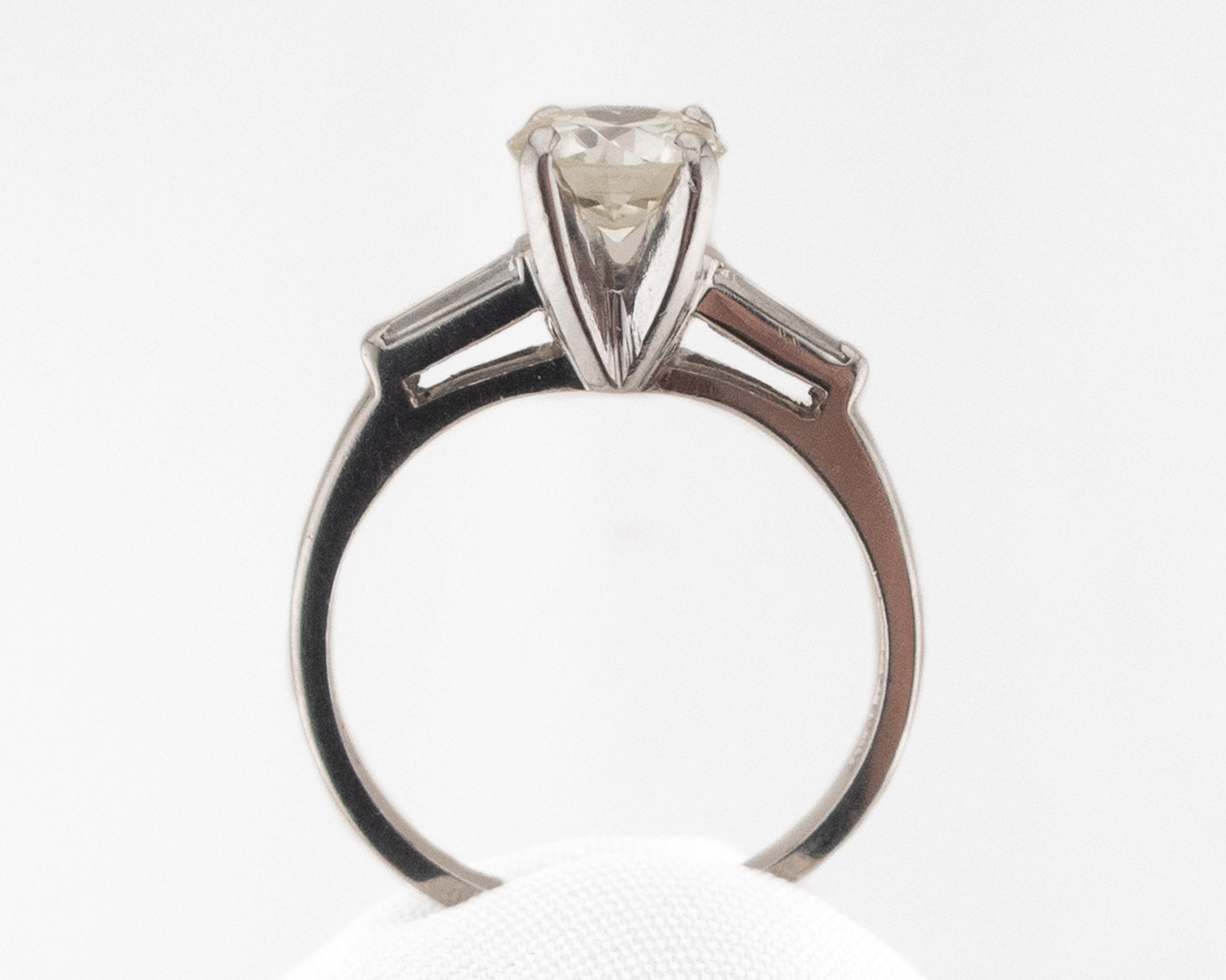 Midcentury Diamond Ring with Baguettes