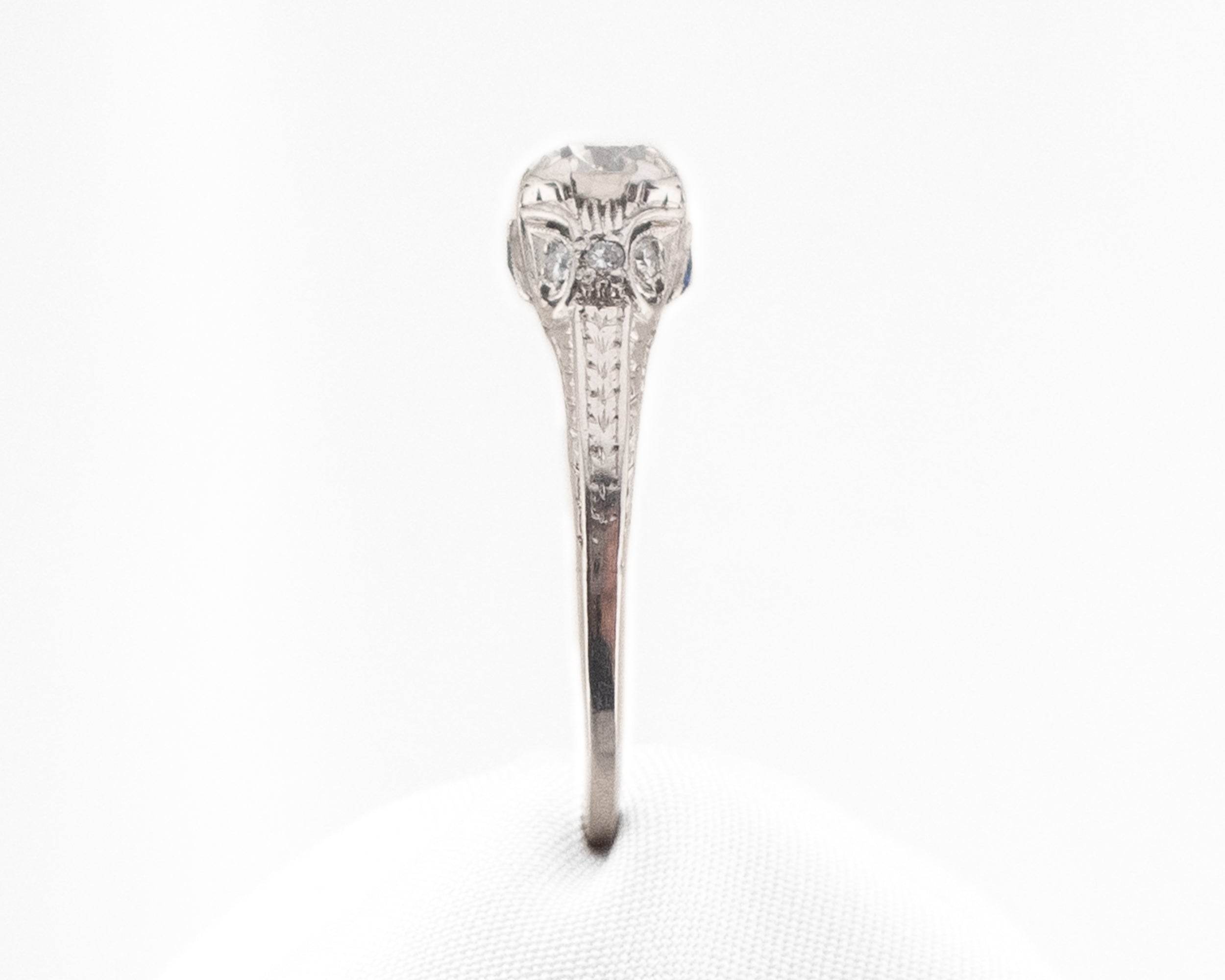 Circa 1930 Art Deco Platinum Engagement Ring