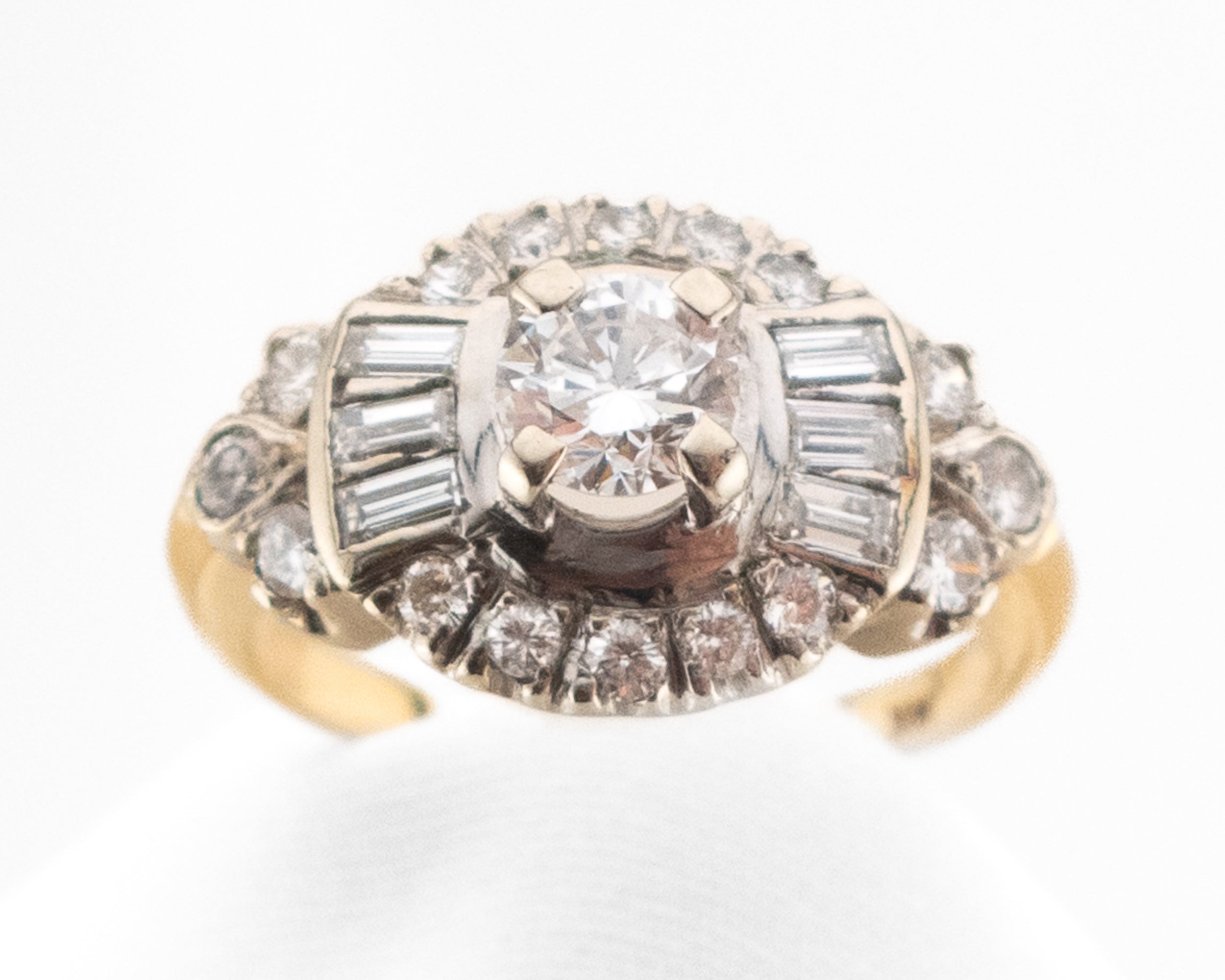 Vintage 2-Tone Diamond Wedding Set