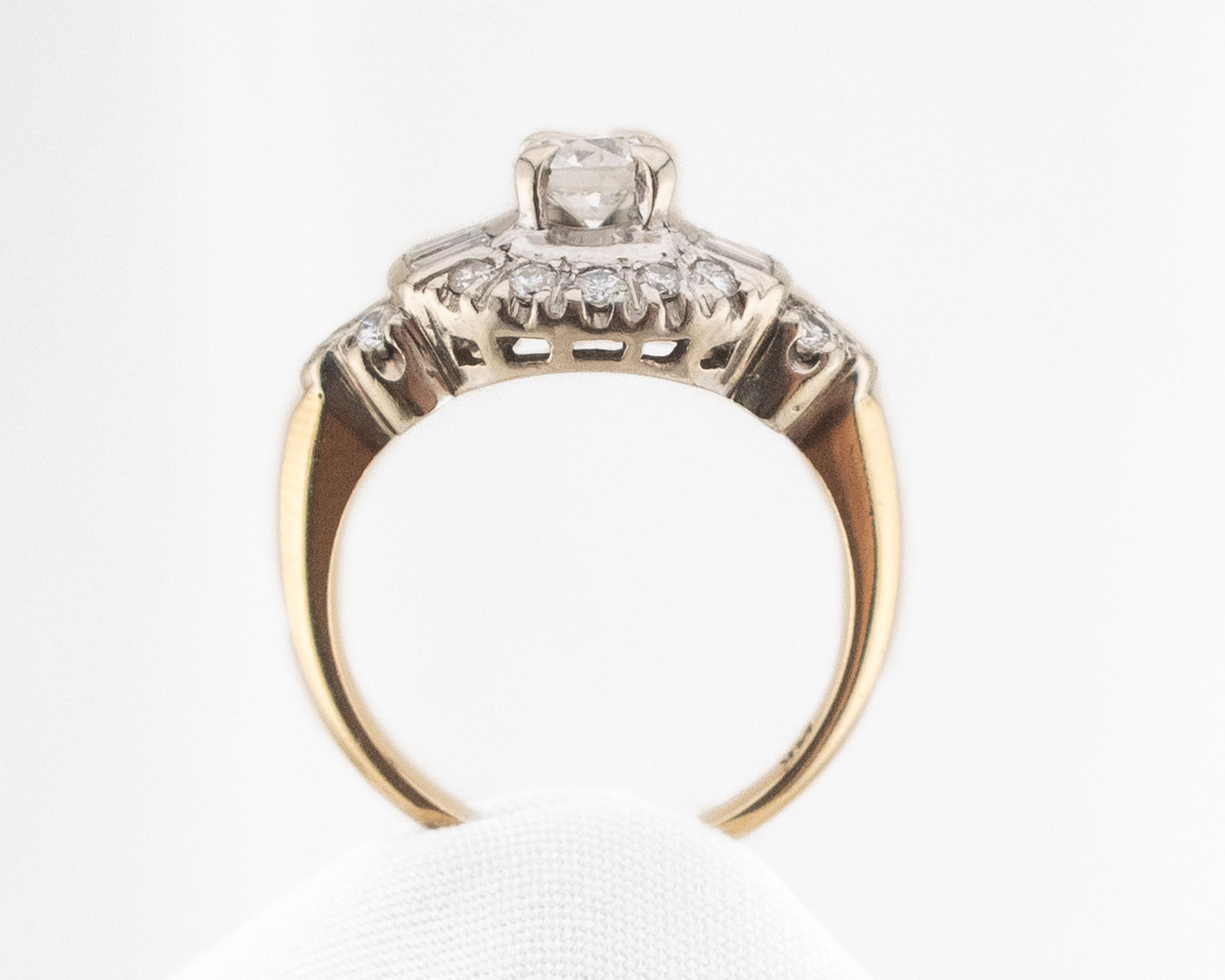 Vintage 2-Tone Diamond Wedding Set