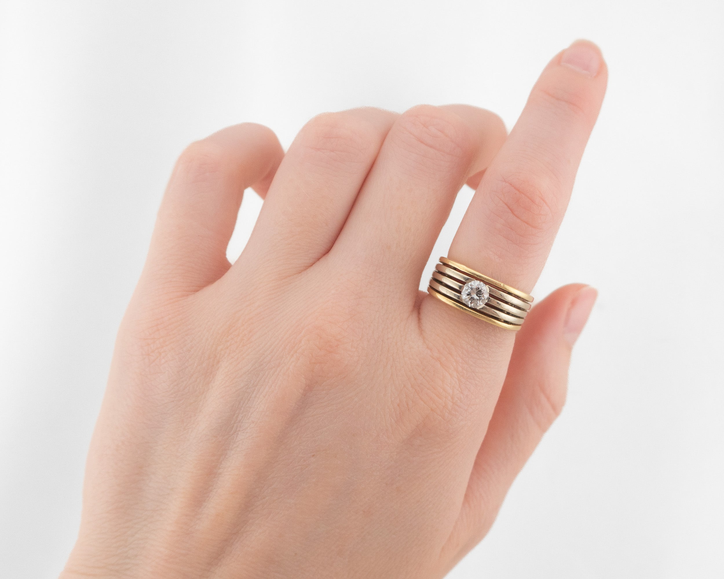 Circa 1980s Two-Tone Diamond Ring