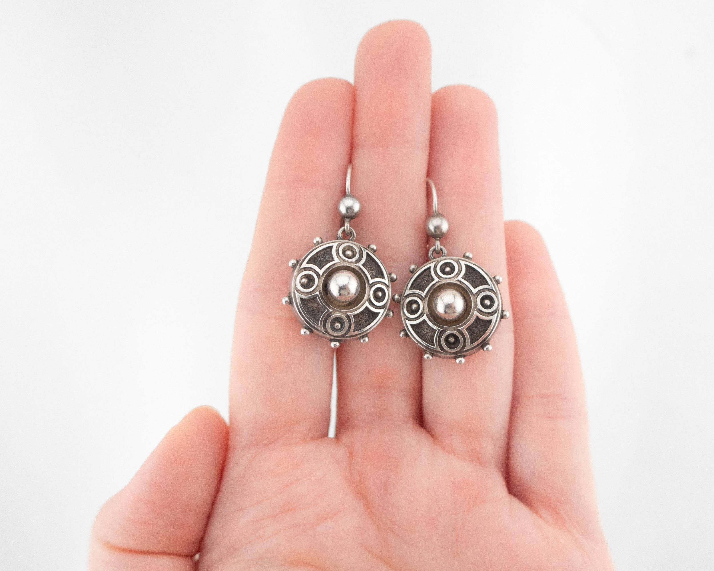 Victorian Sterling Silver Drop Earrings