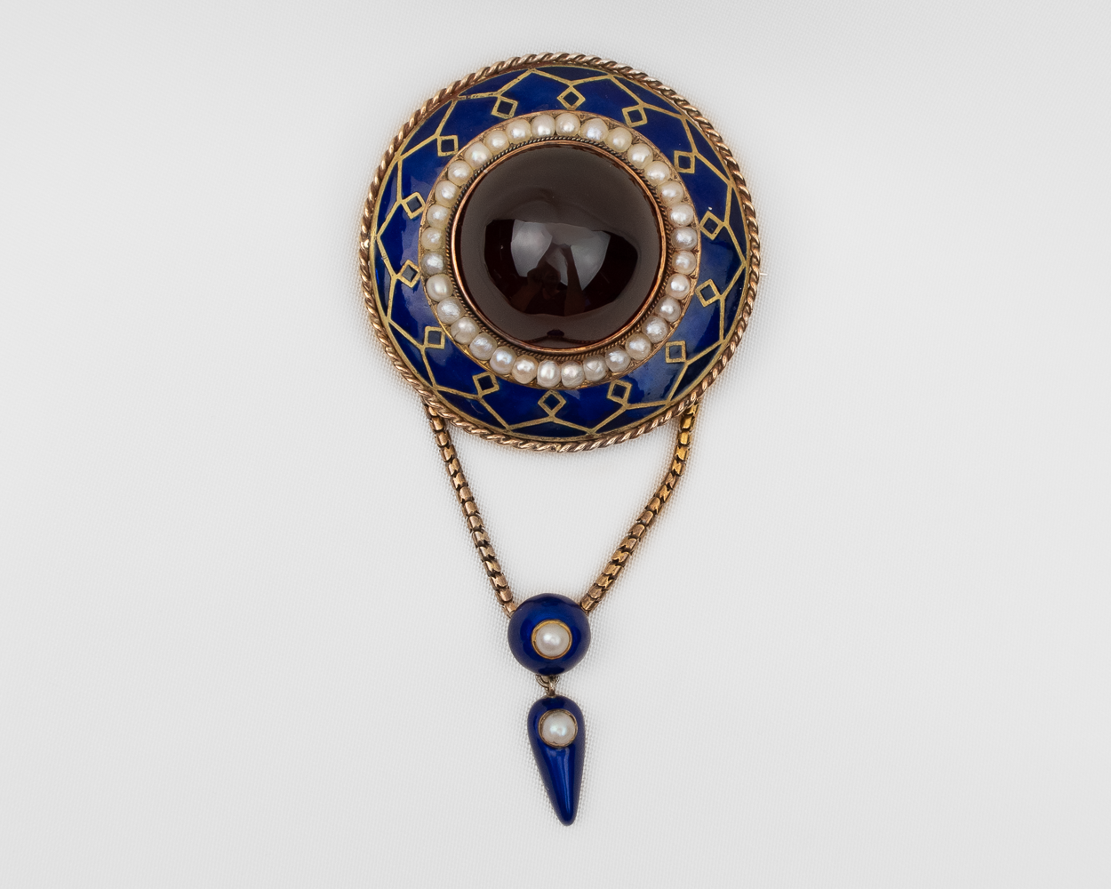 Victorian Garnet Mourning Brooch