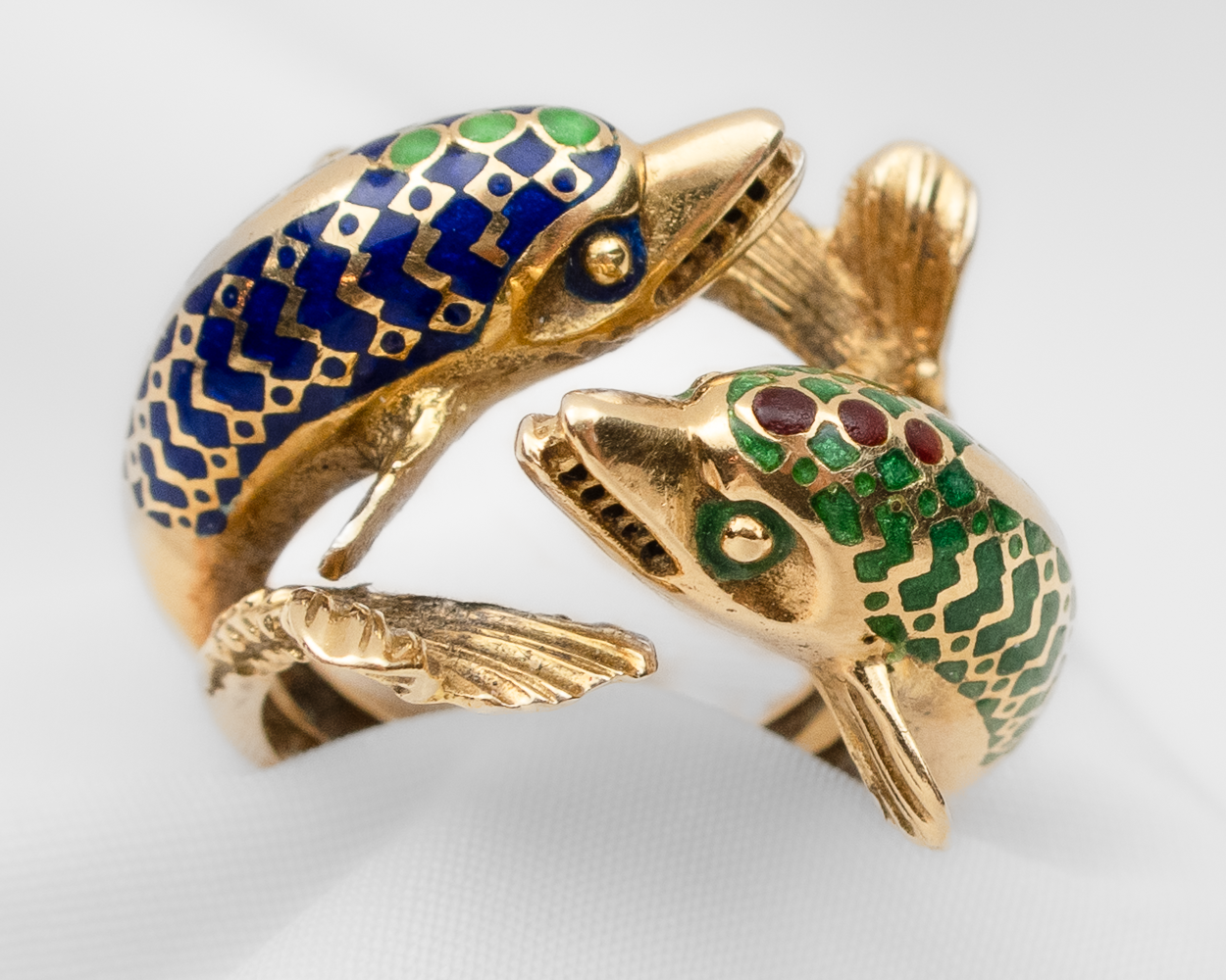 1960s Dolphin Enamel Ring