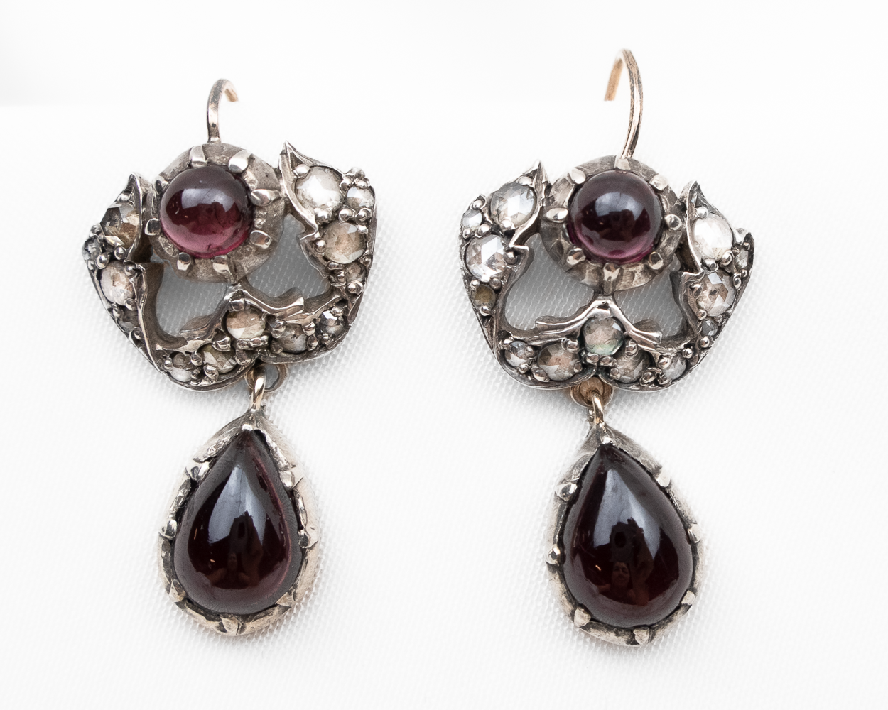 Victorian Garnet & Diamond Earrings