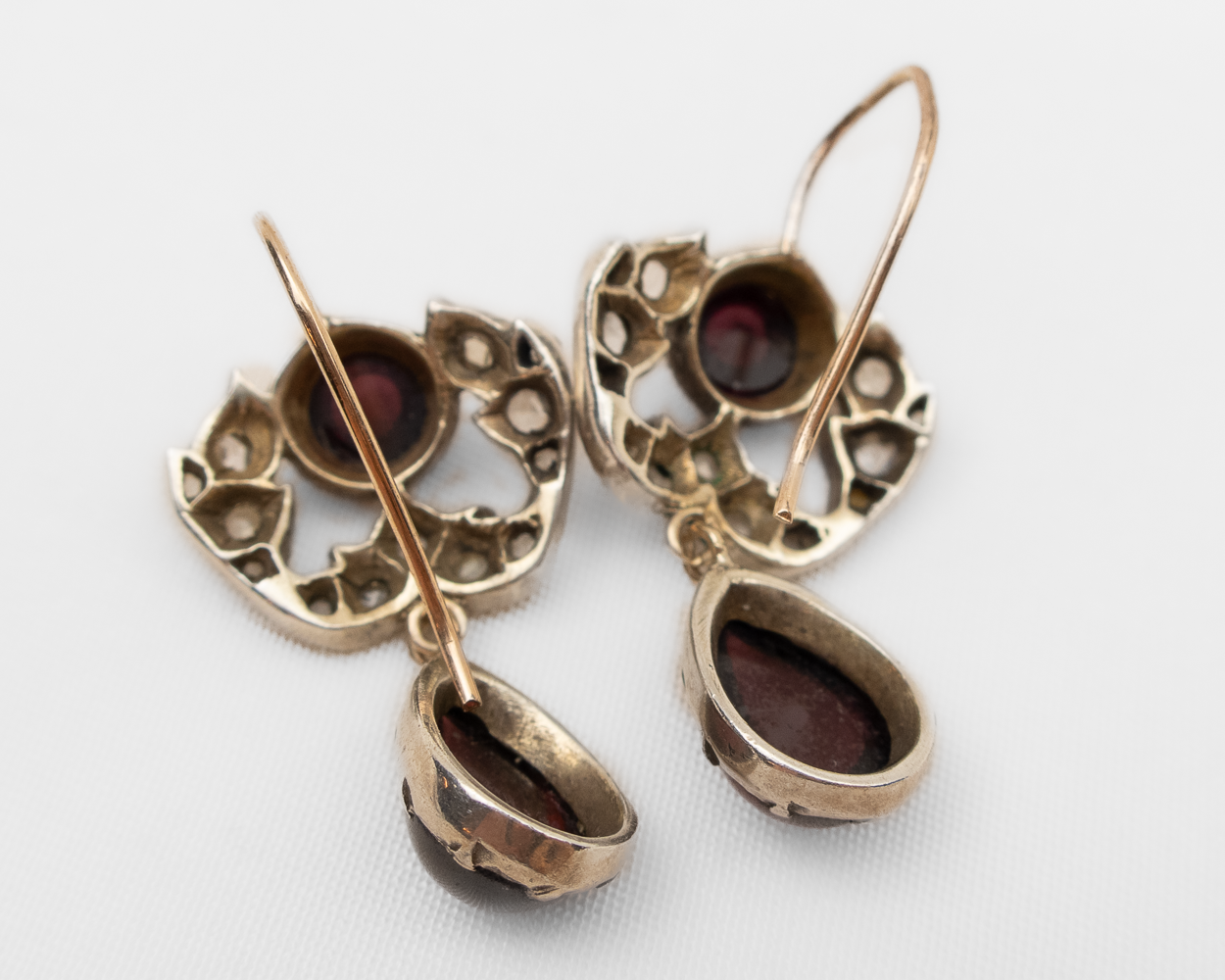 Victorian Garnet & Diamond Earrings