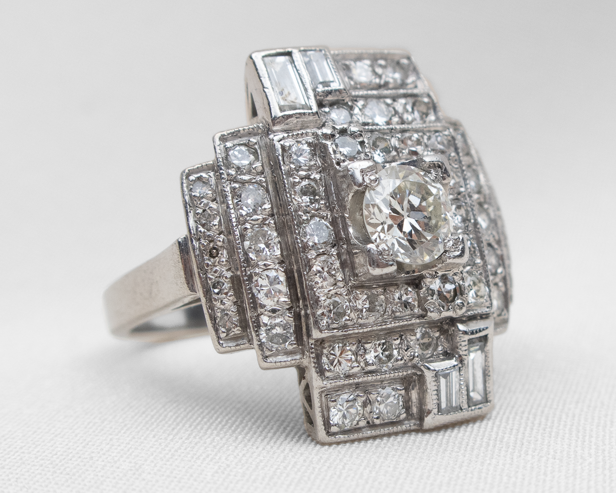 Art Deco Diamond Dinner Ring