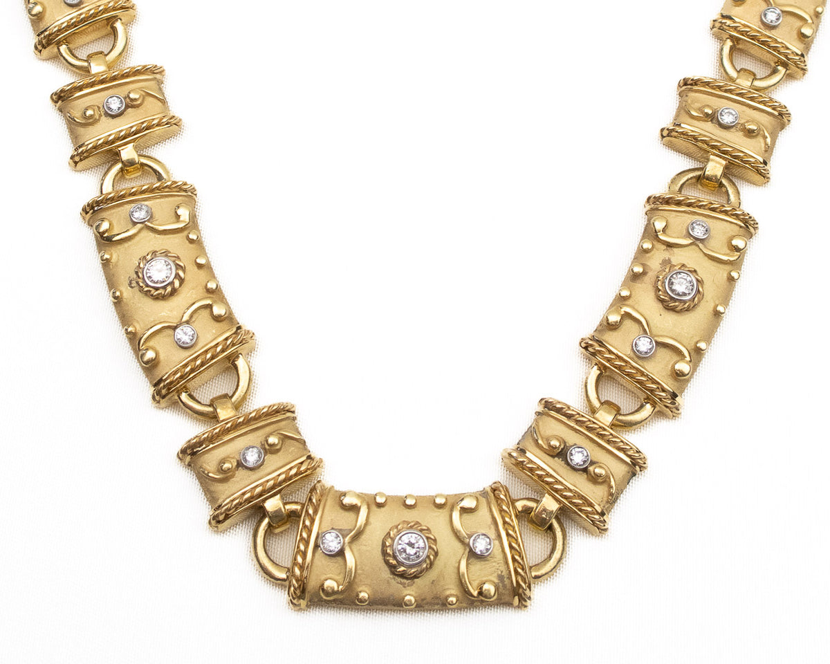 1980s gold collar necklace top