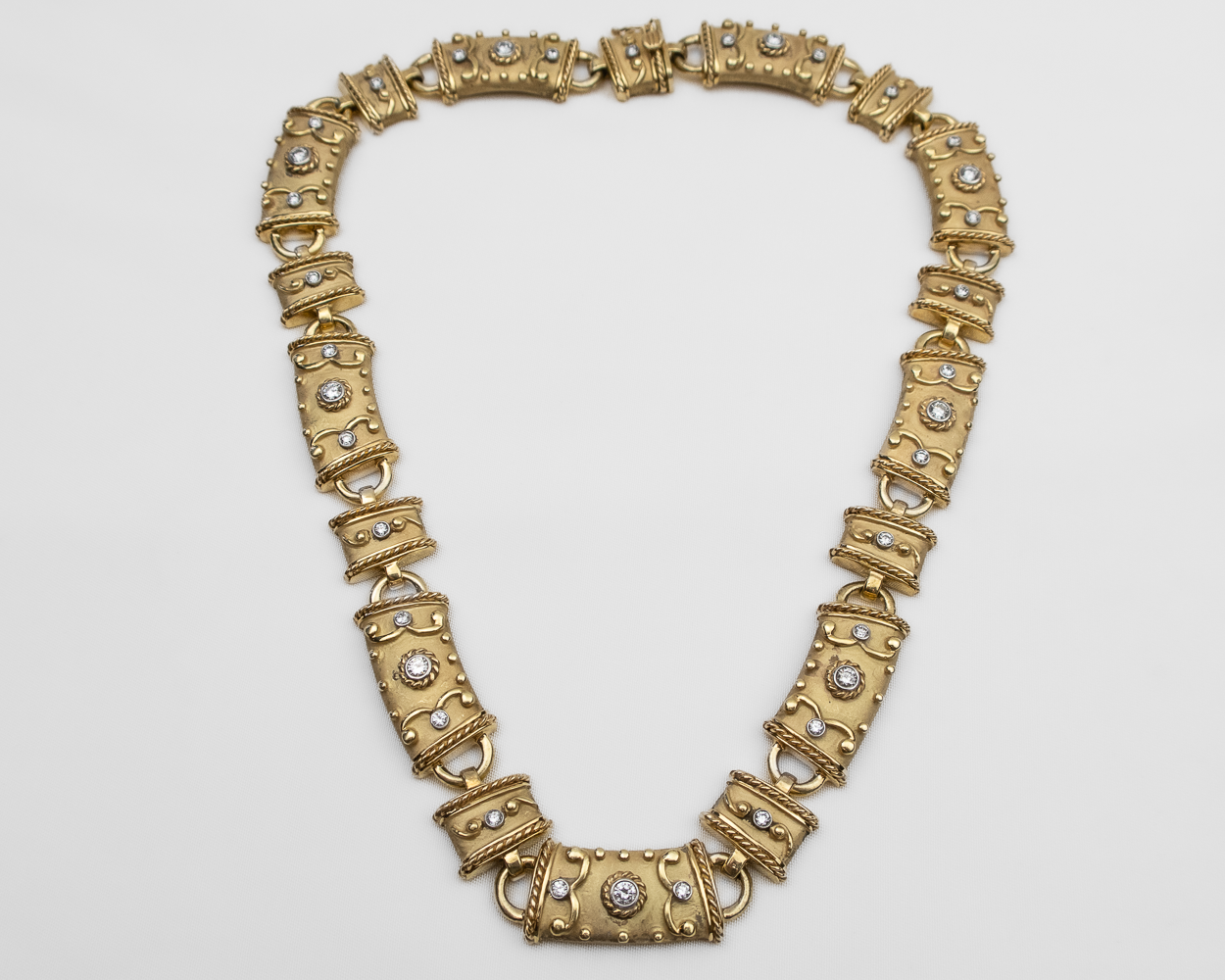 '80s Gold Link Chain with Diamonds