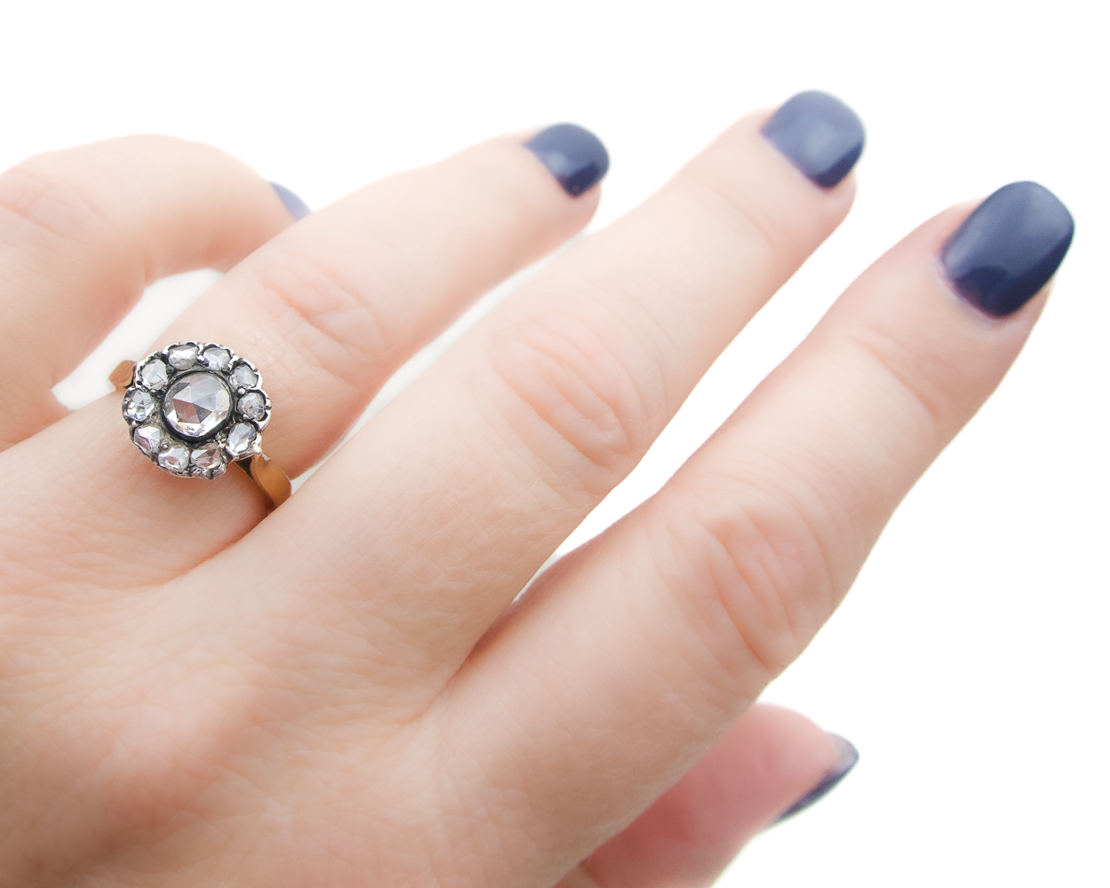 Victorian Rose-Cut Diamond Halo Ring