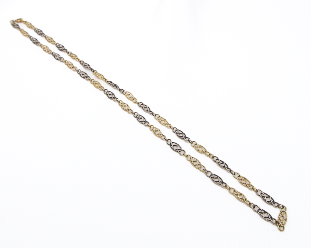 Victorian 18KT Gold & Silver Chain