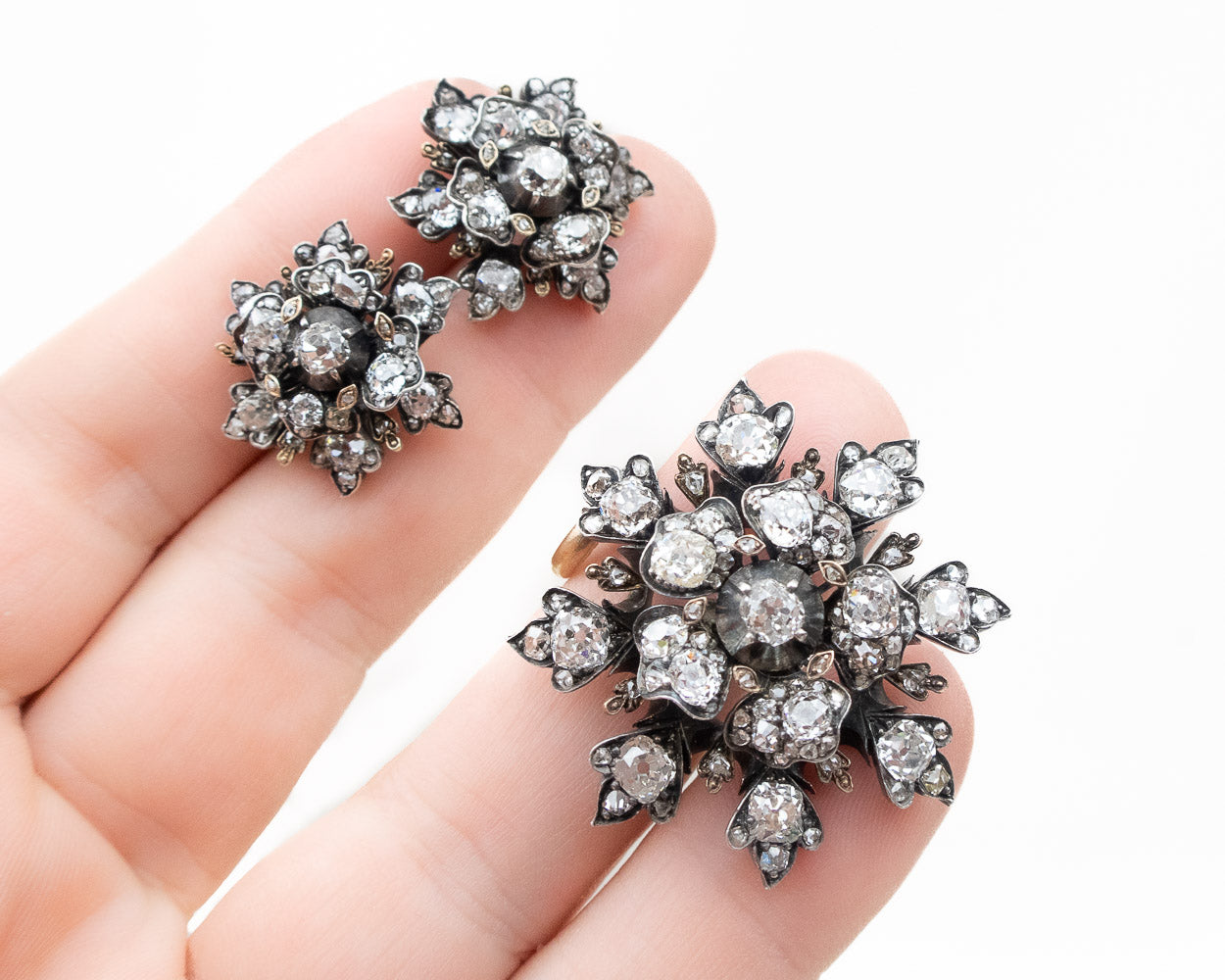 Victorian Diamond Earrings & Pendant Set
