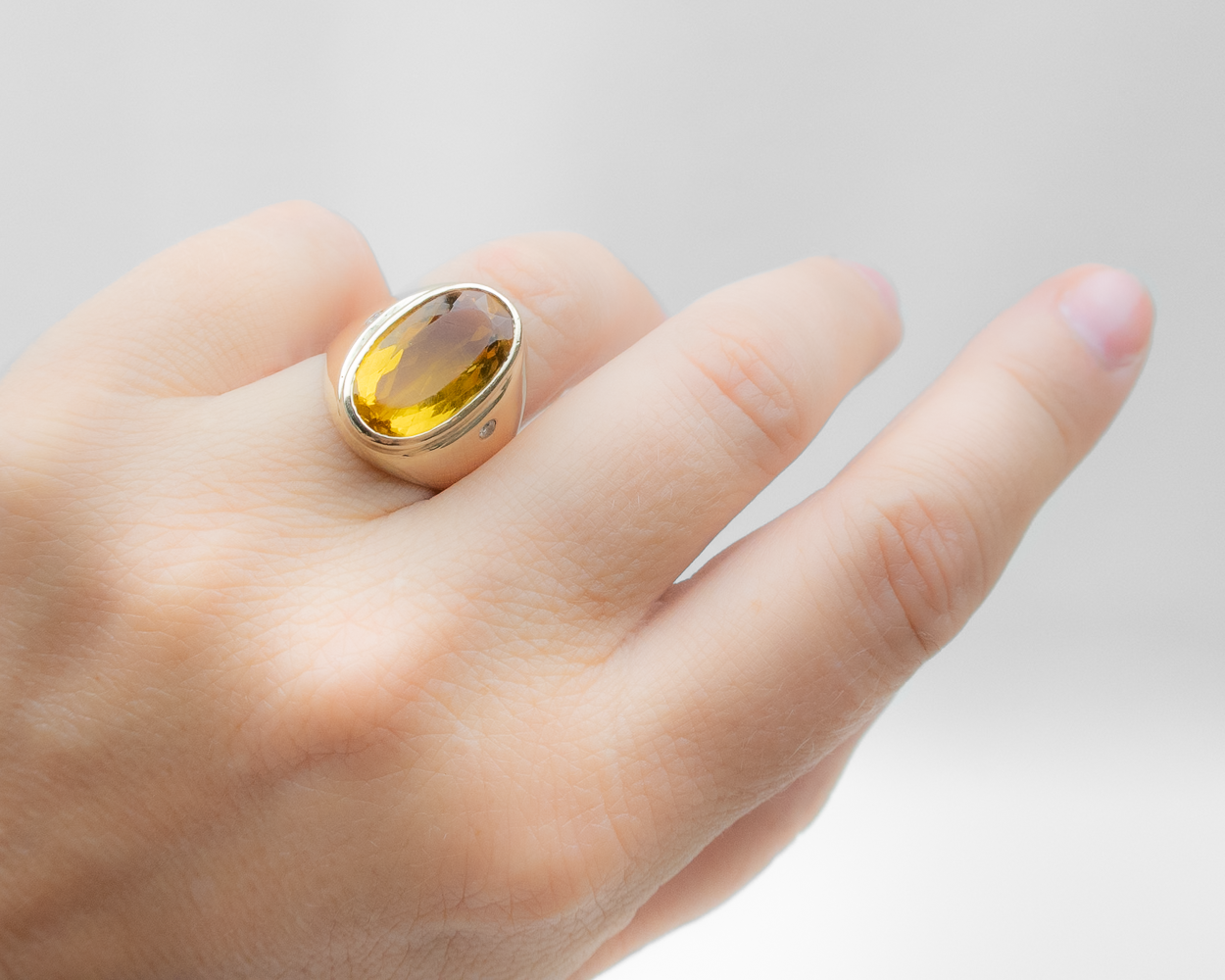 Oval Heliodor Ring