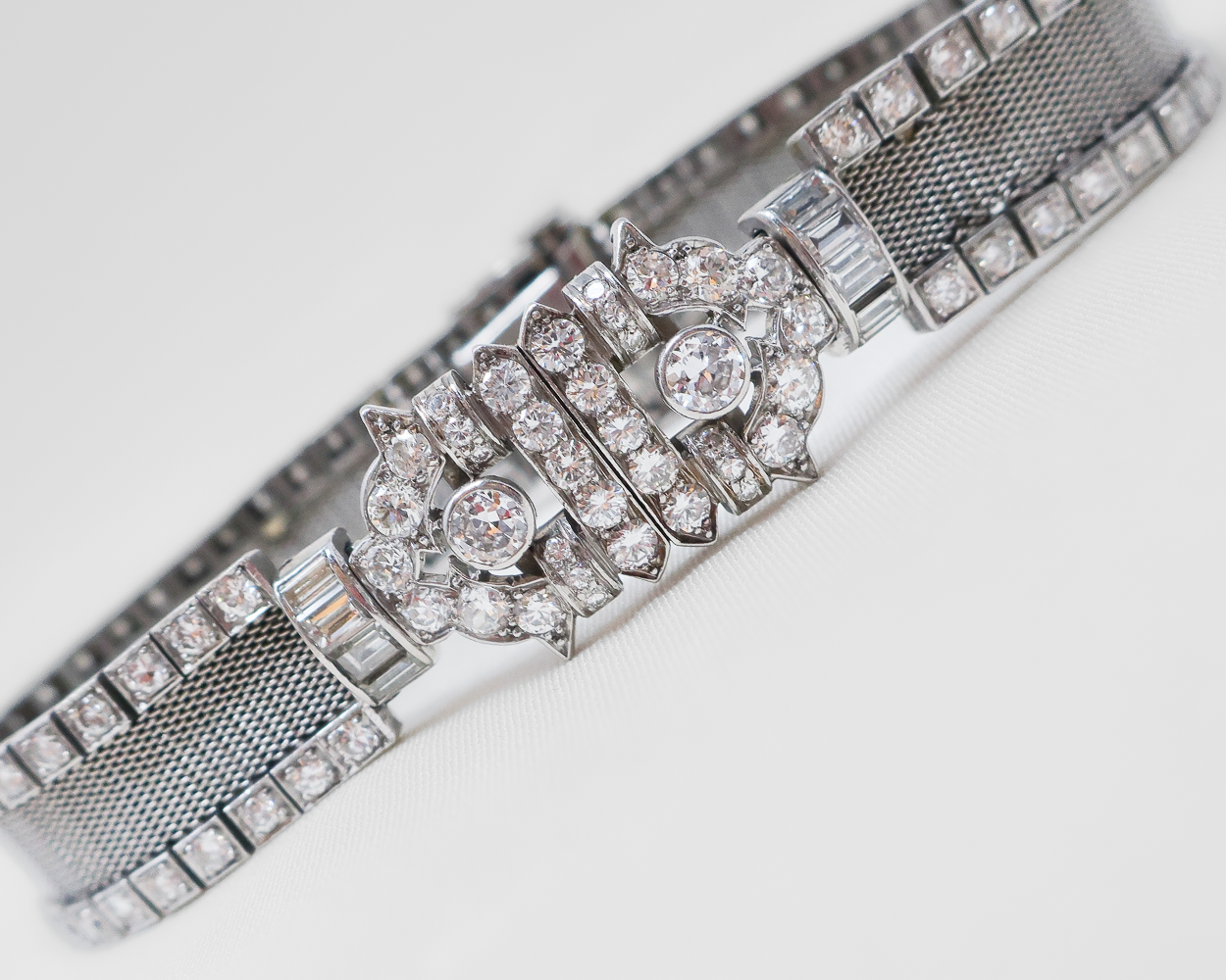 Art Deco Mesh Diamond Bracelet