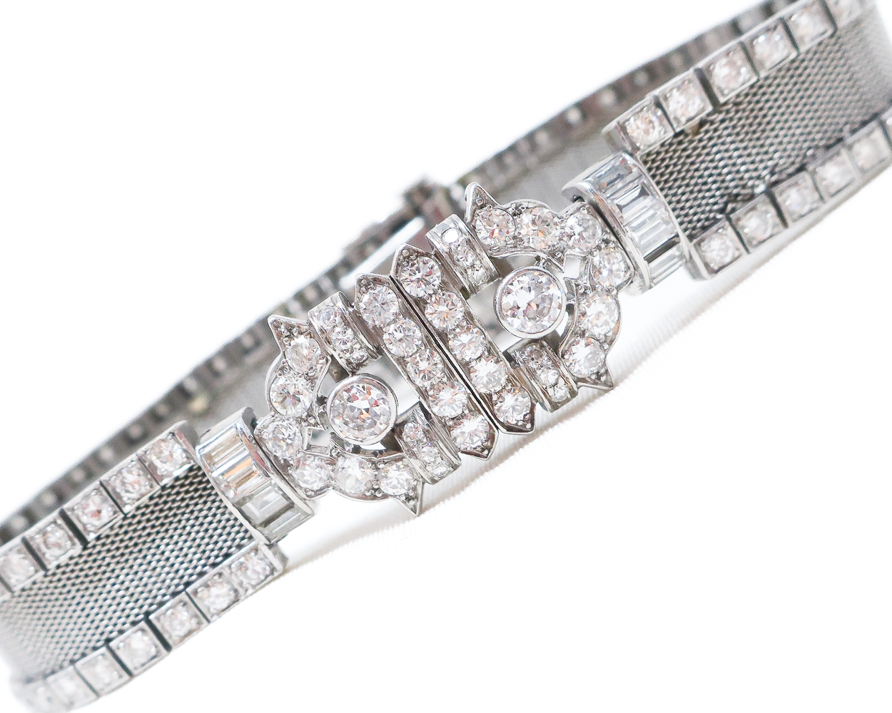 Art Deco Mesh Diamond Bracelet