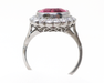 Midcentury Pear Tourmaline Ring with Diamond Halo