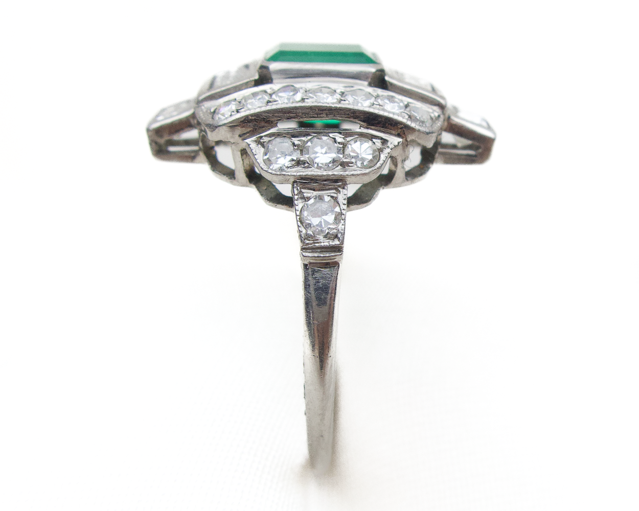 8.61 carat Emerald Cut Green Sapphire and Diamond Platinum Ring – David  Gross Group