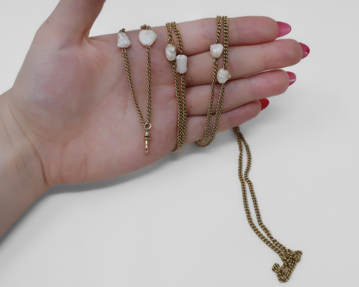 Victorian Gold Chain with Pearls