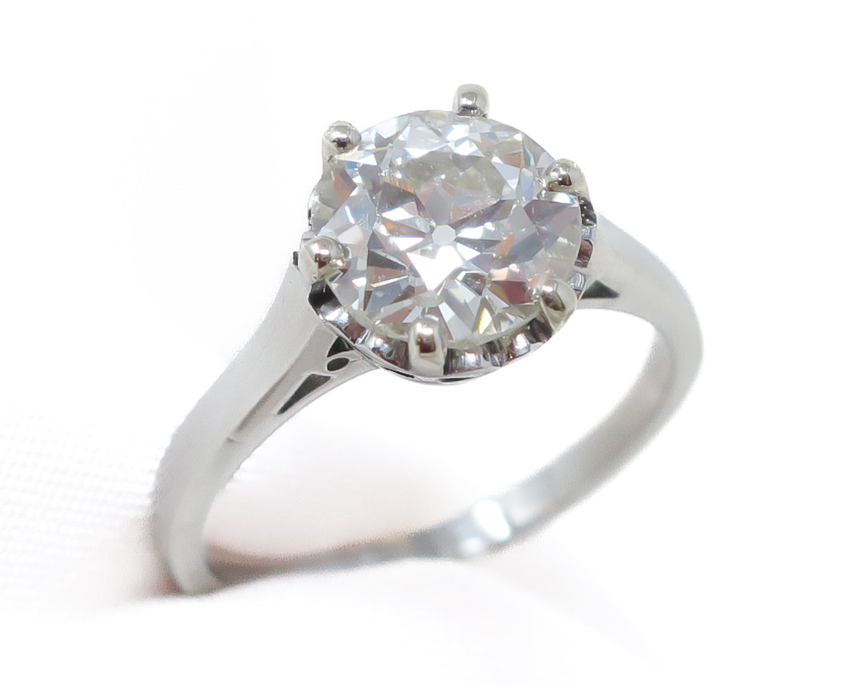 2.26ct Square Emerald Cut Diamond Engagement Ring, Circa 1930s