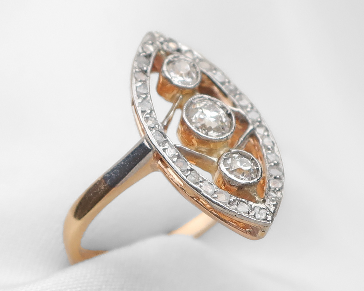 Edwardian Diamond Navette Ring