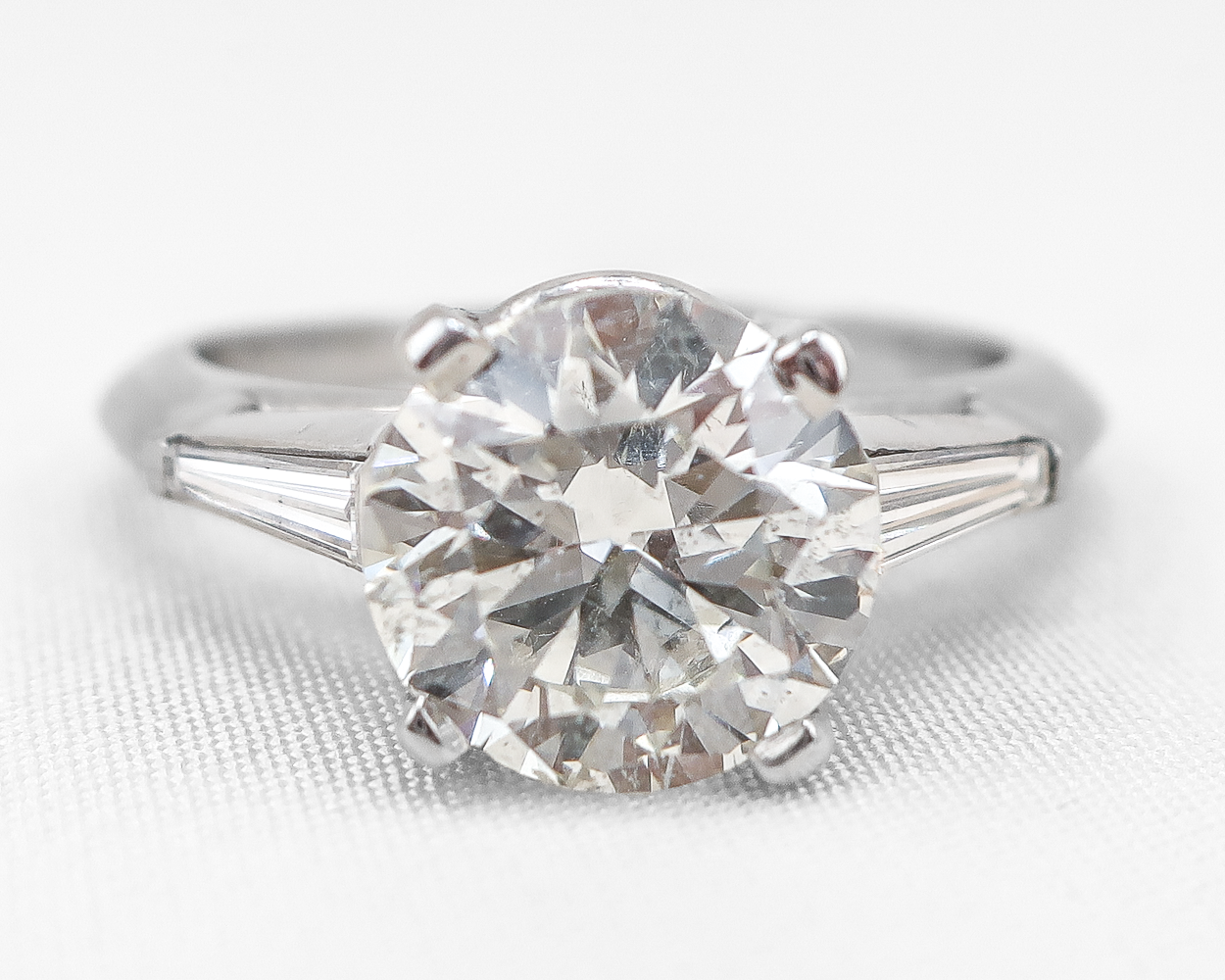 Midcentury 2.78-Carat Diamond Solitaire