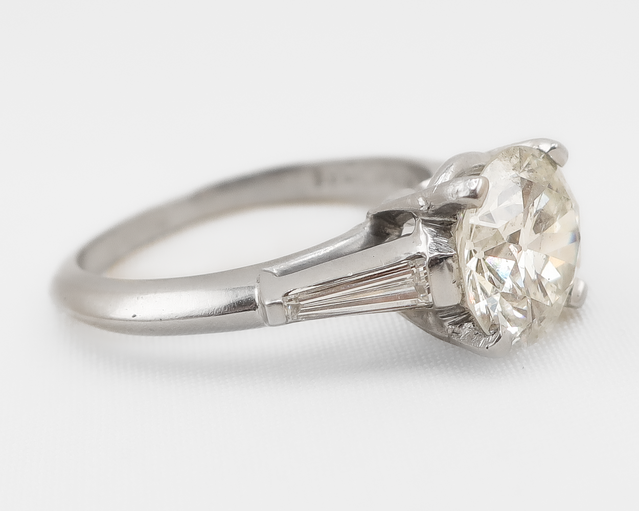 Midcentury 2.78-Carat Diamond Solitaire