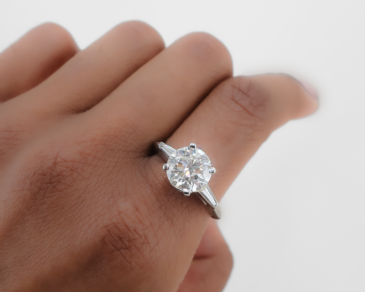 Midcentury 2.78-Carat Diamond Solitaire