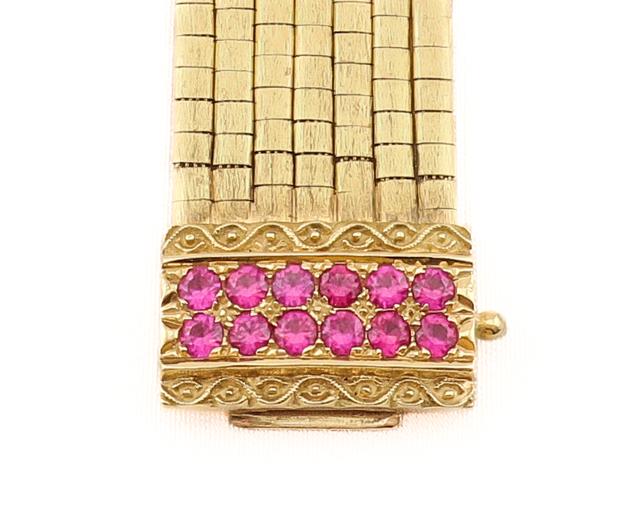 Midcentury Une A Erre Bracelet with Rubies