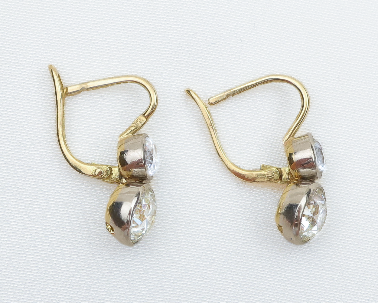 Victorian Double-Drop Diamond Earrings