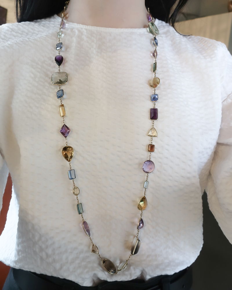 Midcentury Multi-Gemstone Necklace