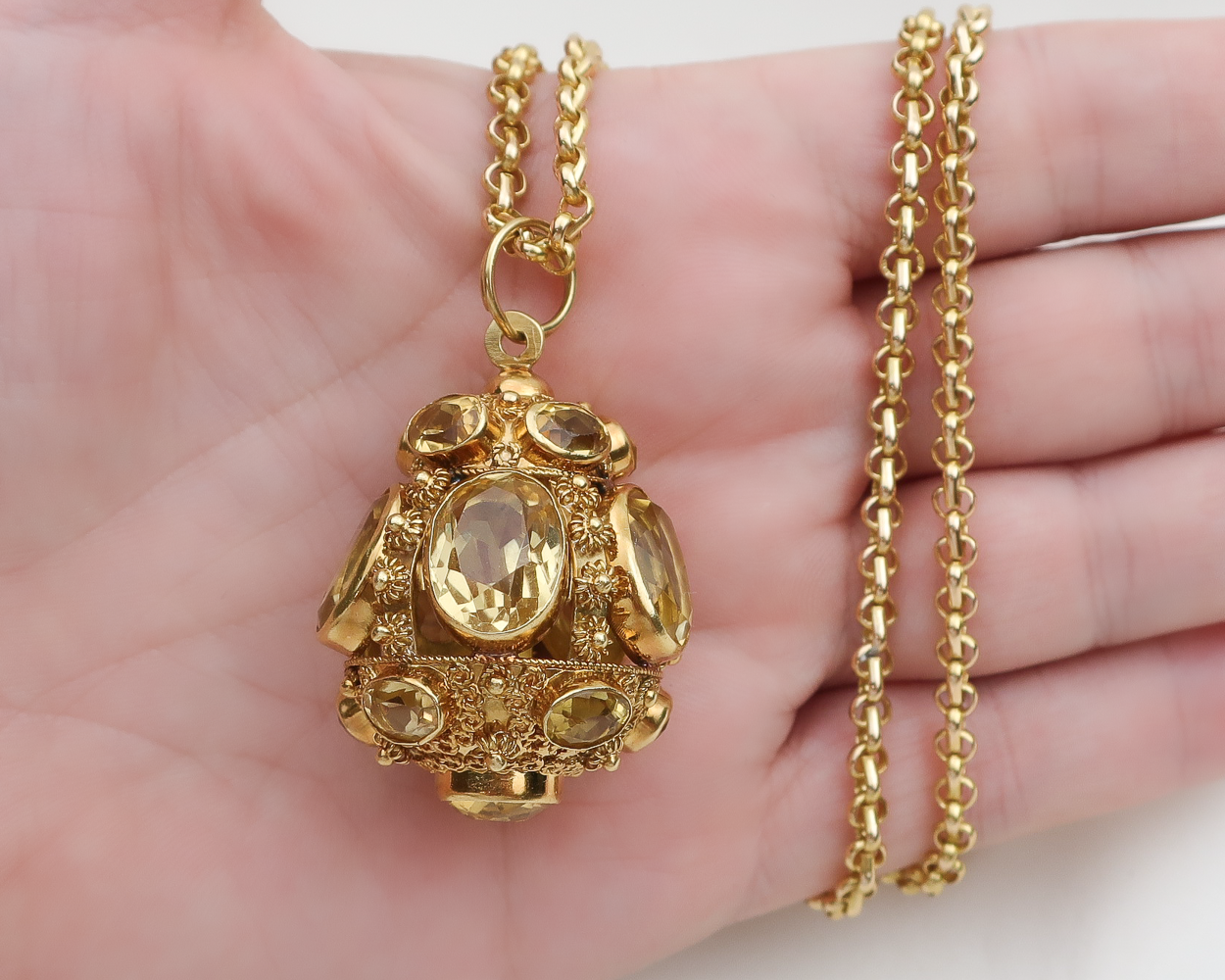 Midcentury 35.89-Carat Citrine Pendant