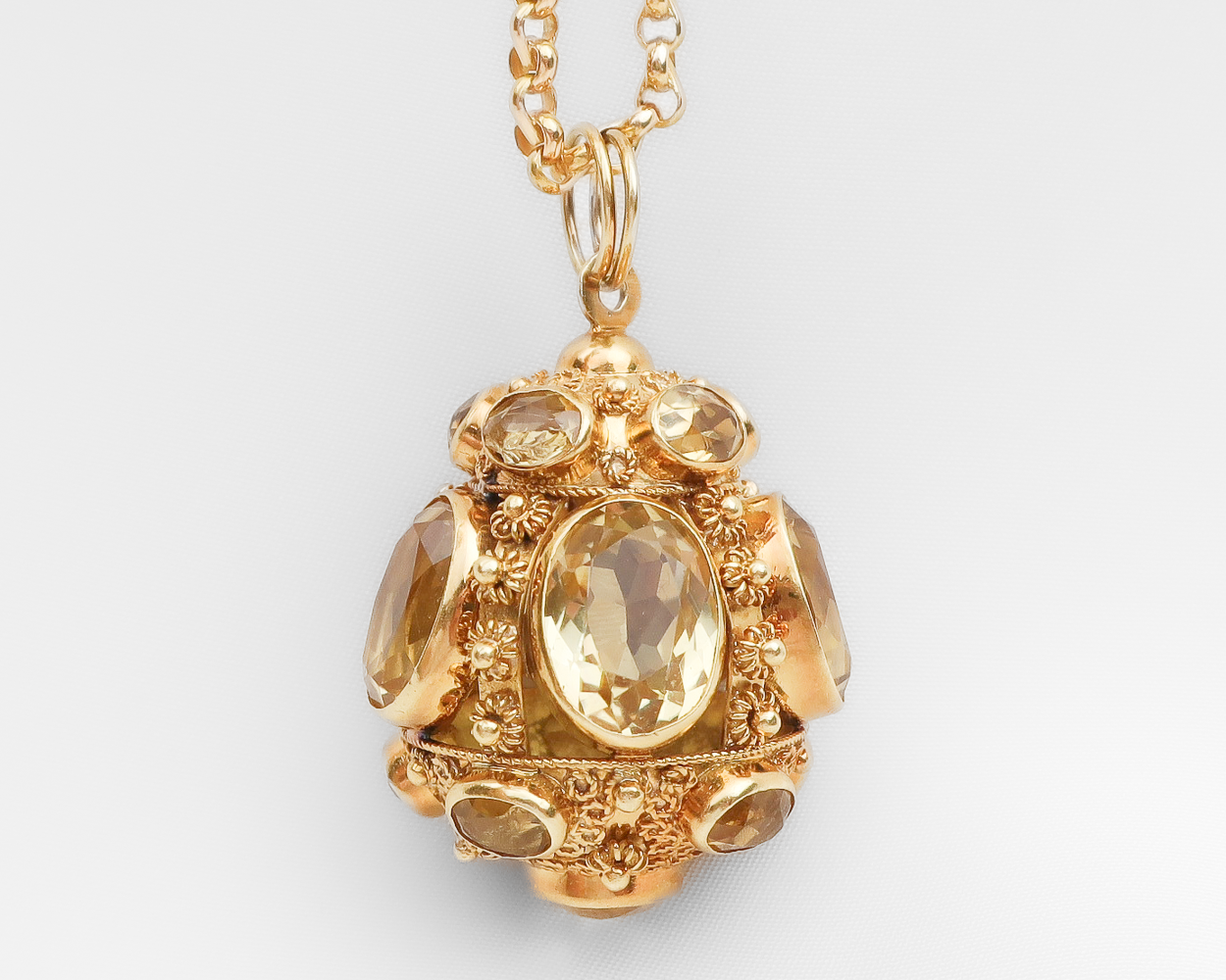 Midcentury 35.89-Carat Citrine Pendant