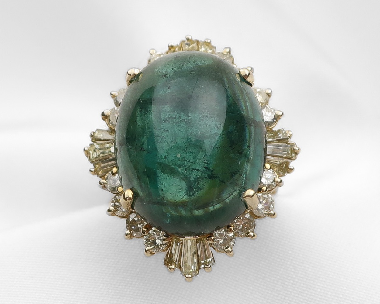 1980s Green Tourmaline Cocktail Ring