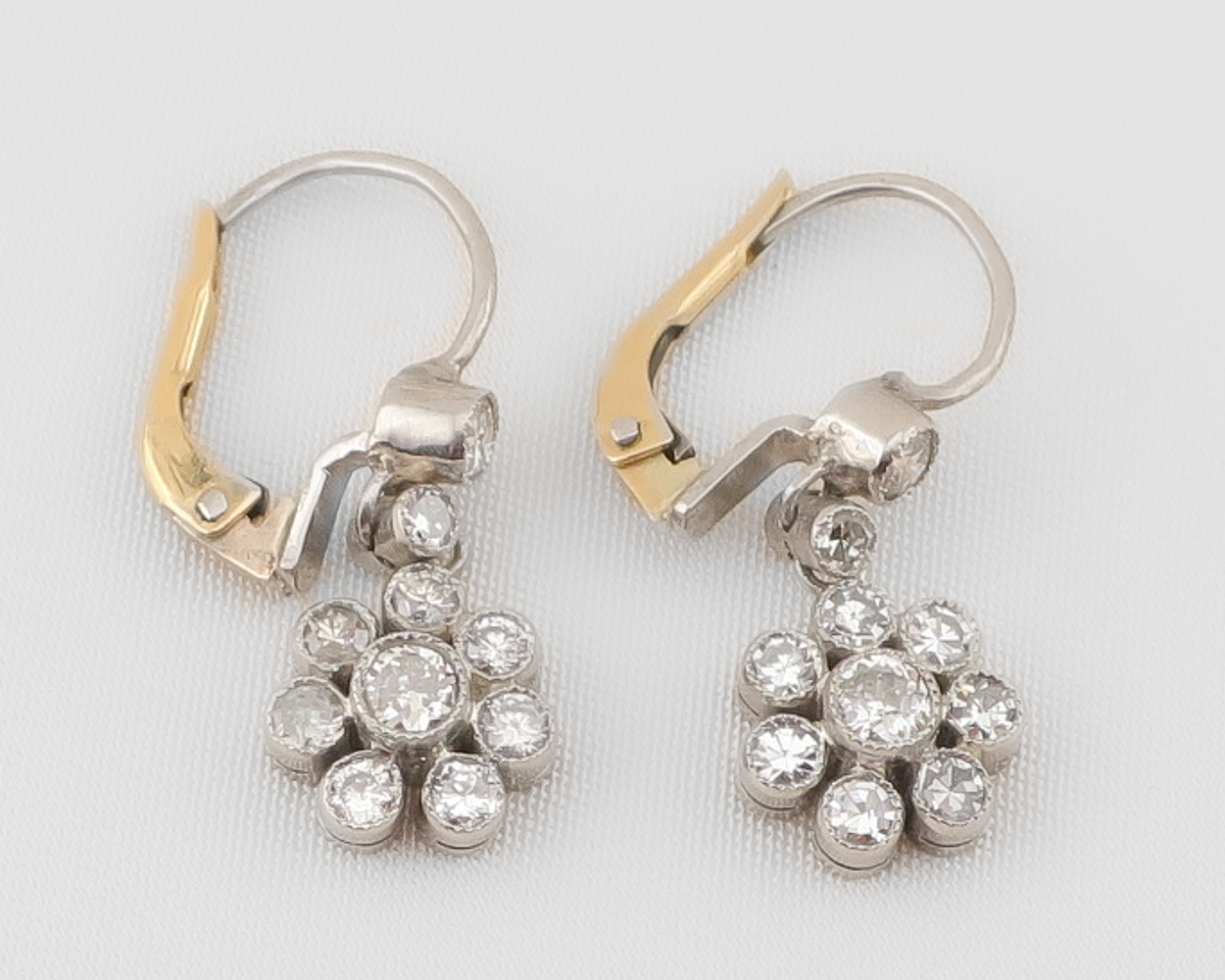 Midcentury Diamond Floral Earrings