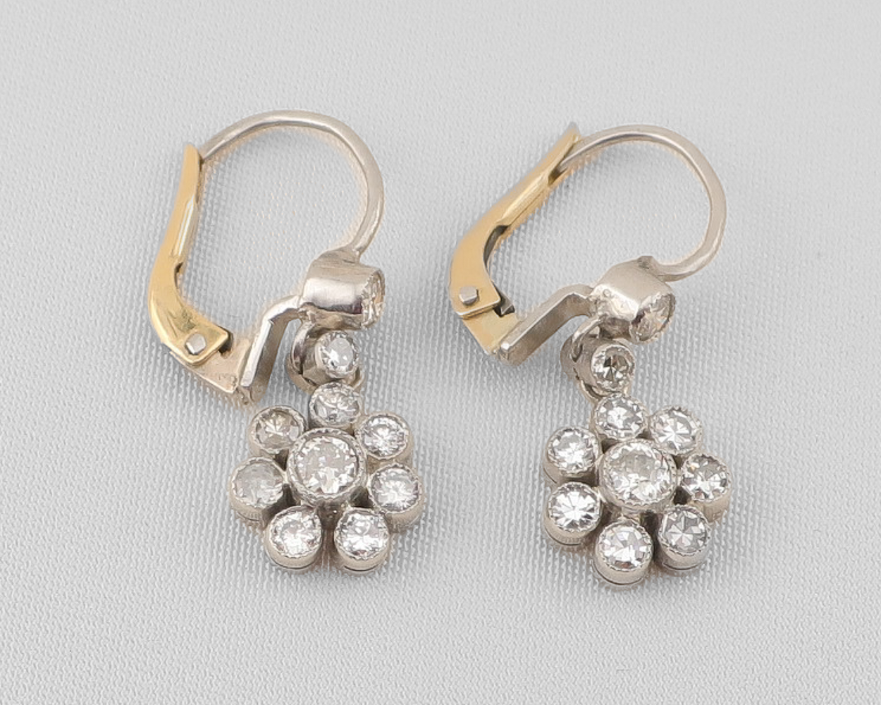 Midcentury Diamond Floral Earrings