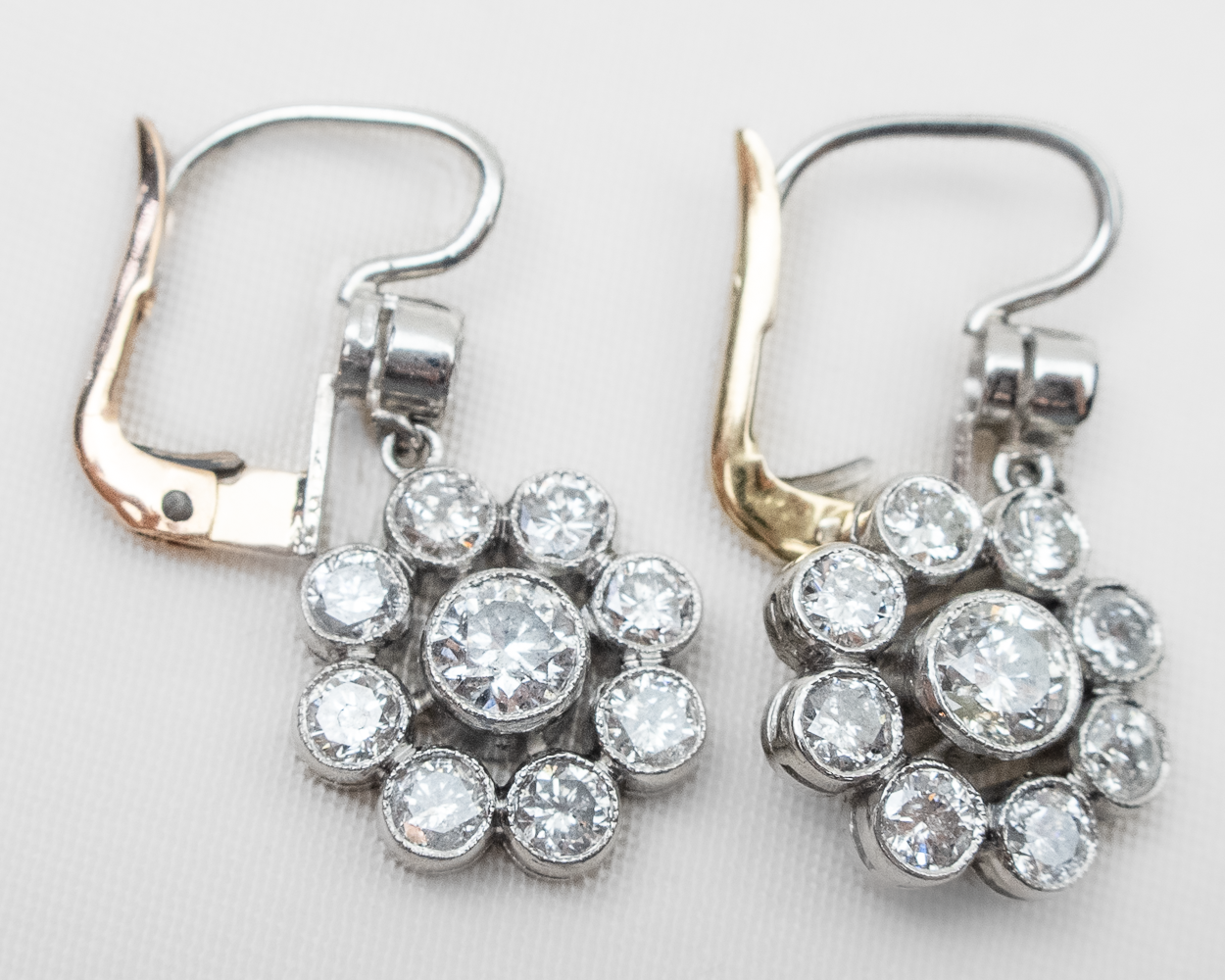 Midcentury Diamond Floral Earrings