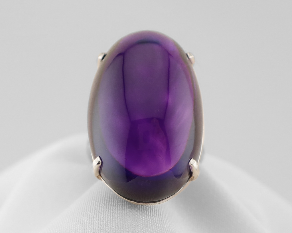 Silver Art Deco Amethyst Ring 10x14 mm Oval Amethyst Ring selling 5 Ct Amethyst Band Flower Amethyst Ring Natural Amethyst Band February Birthstone