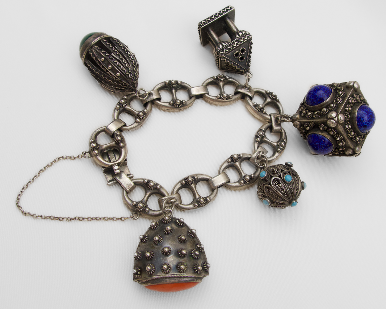 Late-Midcentury Silver Charm Bracelet