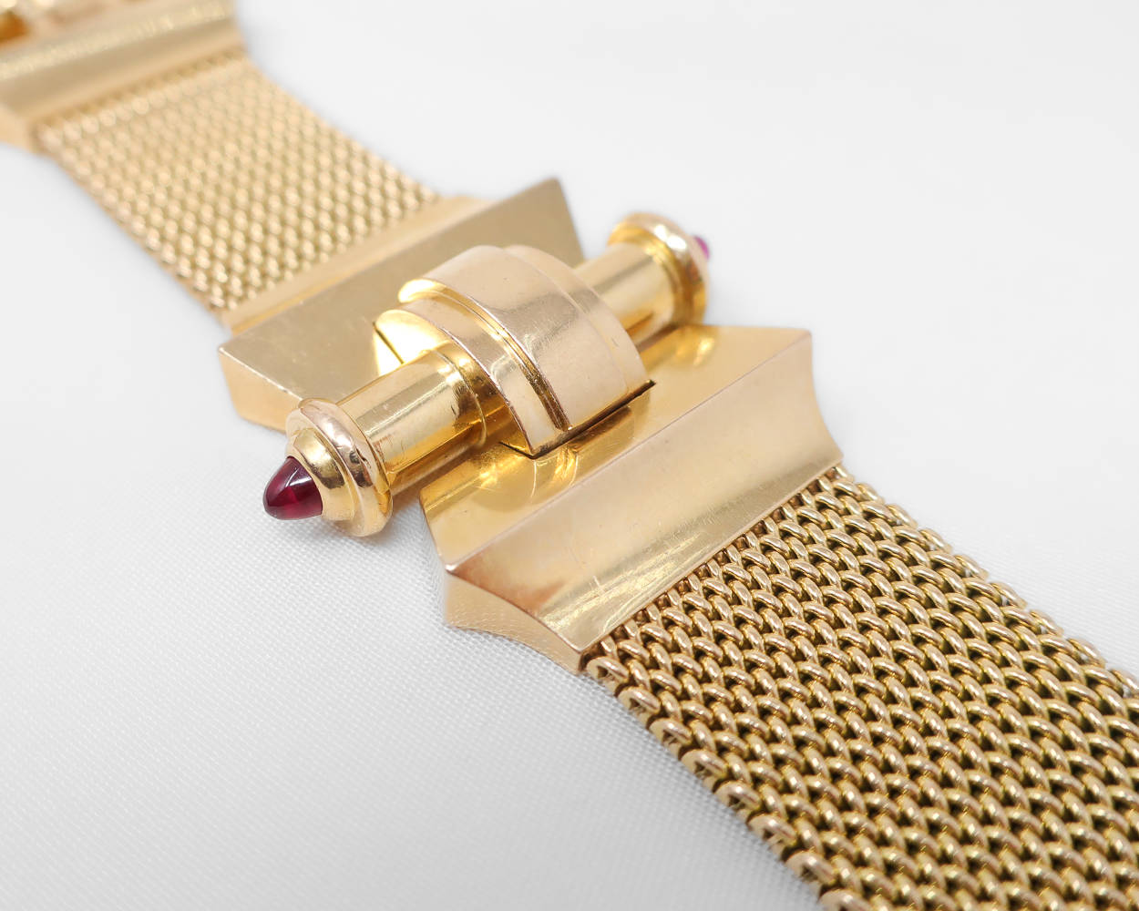 Retro Fancy Gold Bracelet with Rubies