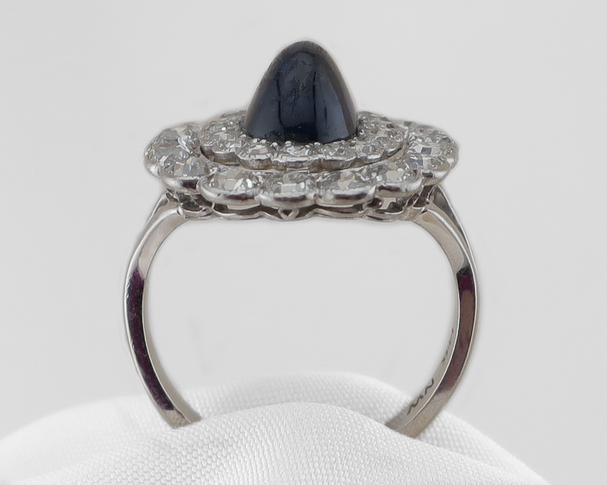 Art Deco Sapphire and Diamond Halo Ring