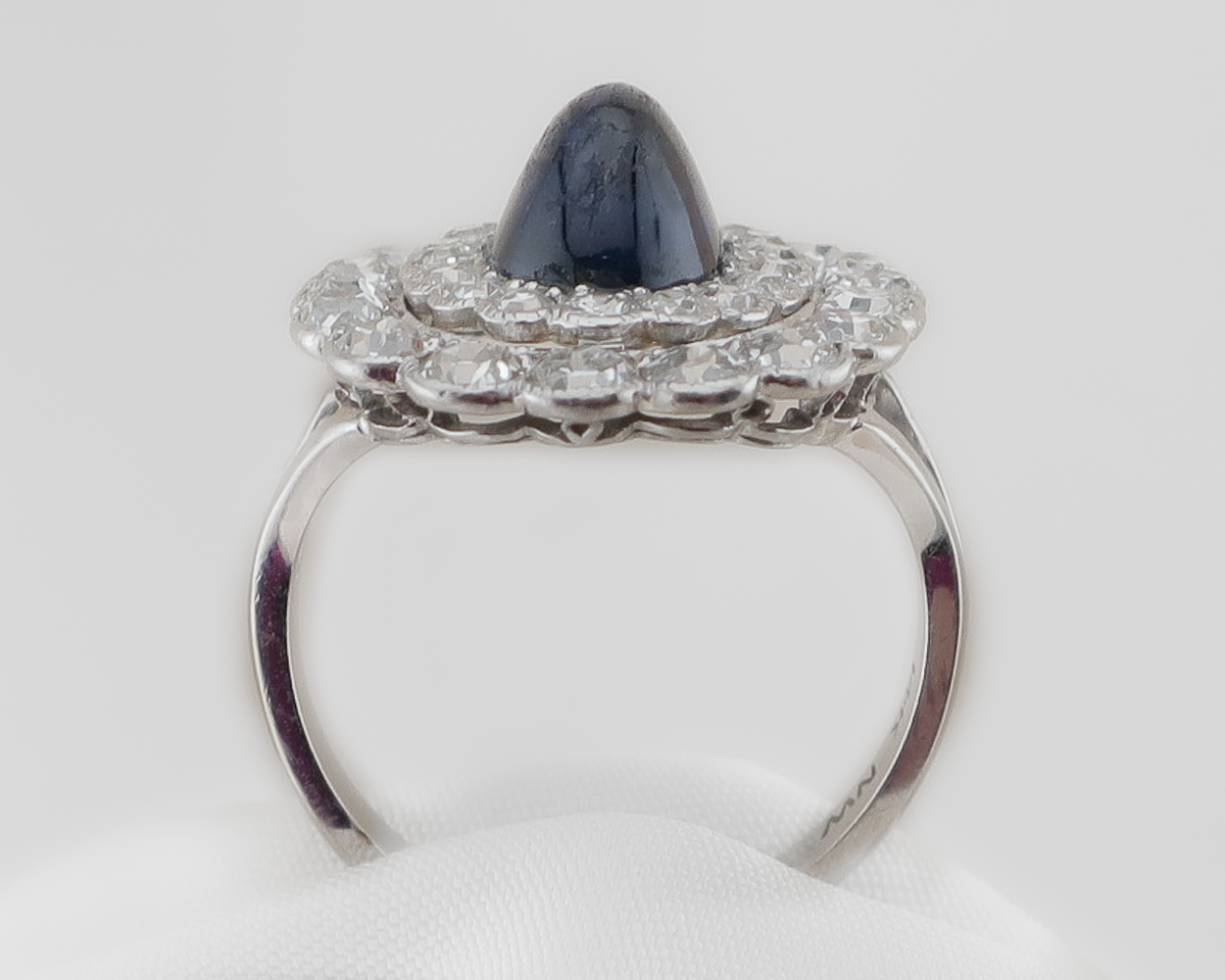 Art Deco Sapphire and Diamond Halo Ring