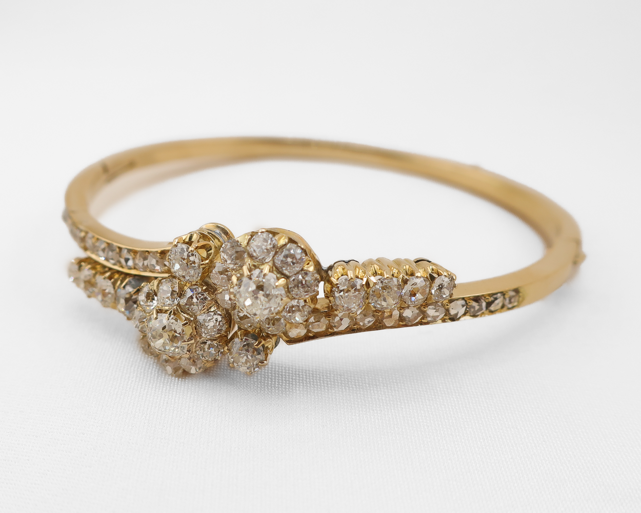 Victorian Diamond Double-Flower Bangle
