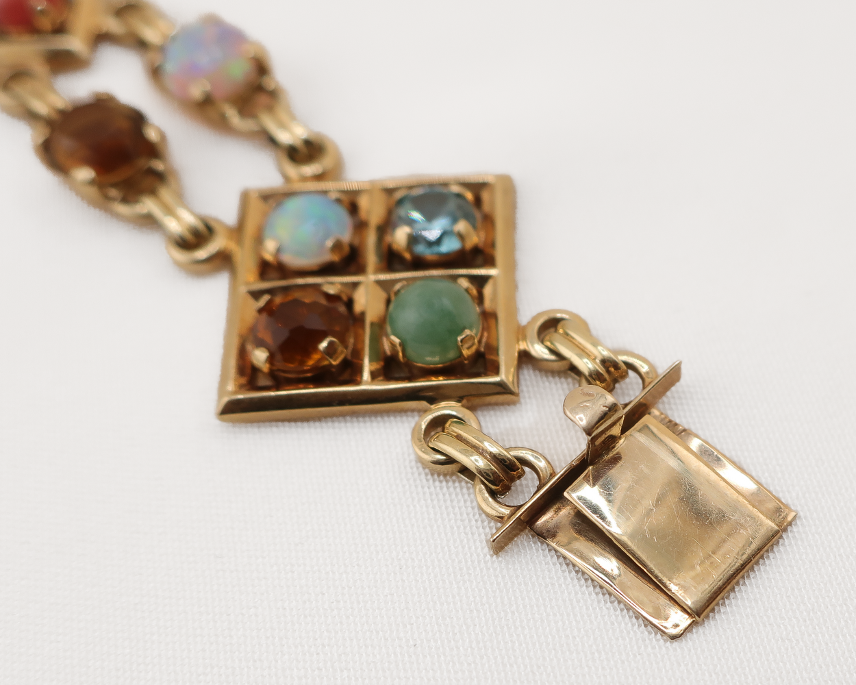 Midcentury Multi-Gemstone Bracelet