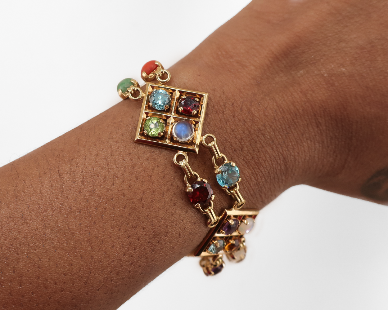 Midcentury Multi-Gemstone Bracelet