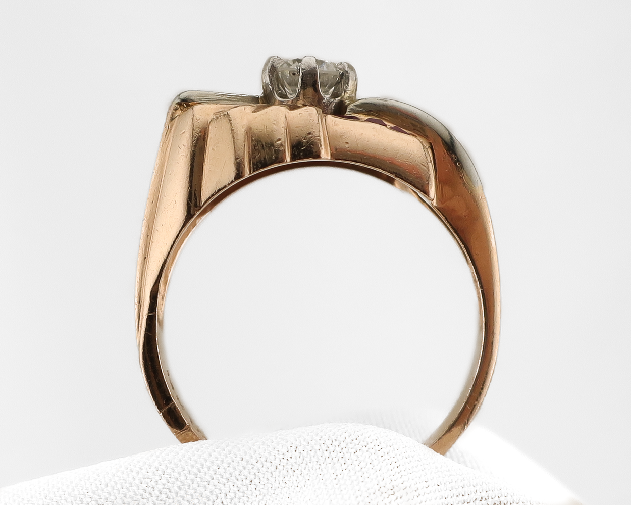 Retro Ruby & Diamond Ring